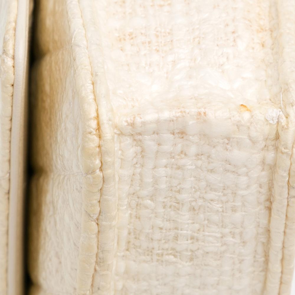 Chanel B Chanel Brown Beige Coated Canvas Fabric CC Coated Tweed Wallet On Chain Italy