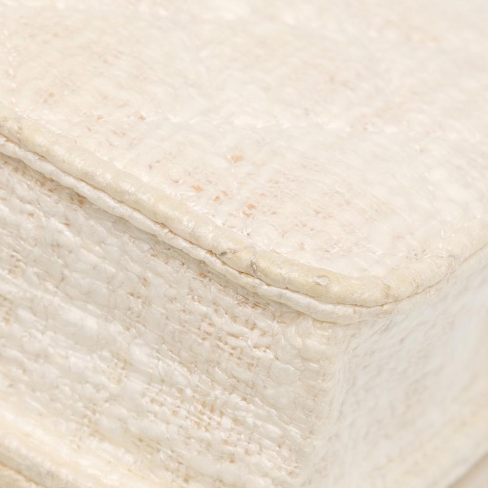 Chanel B Chanel Brown Beige Coated Canvas Fabric CC Coated Tweed Wallet On Chain Italy