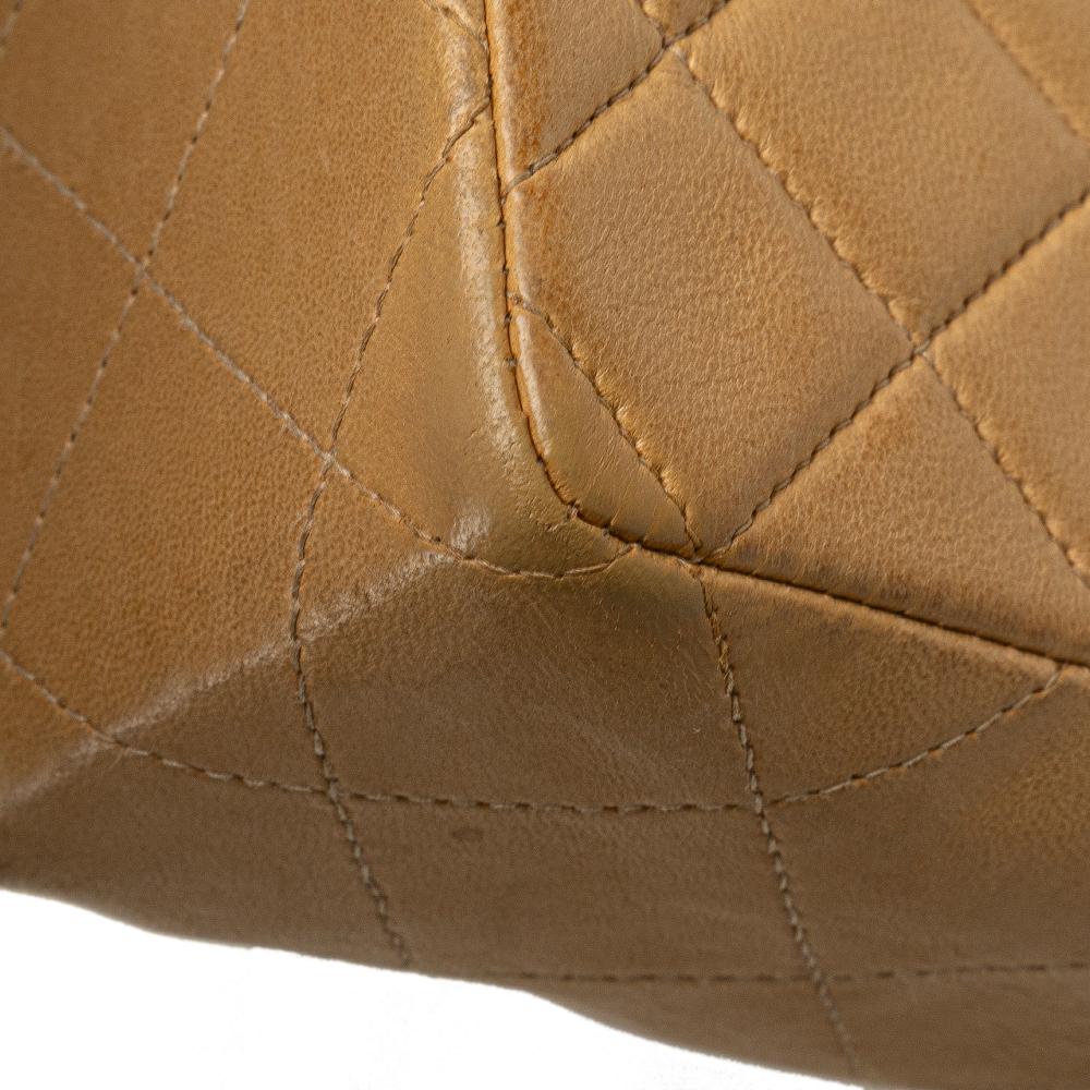 Chanel B Chanel Brown Caramel Lambskin Leather Leather Mini Square Classic Lambskin Single Flap France