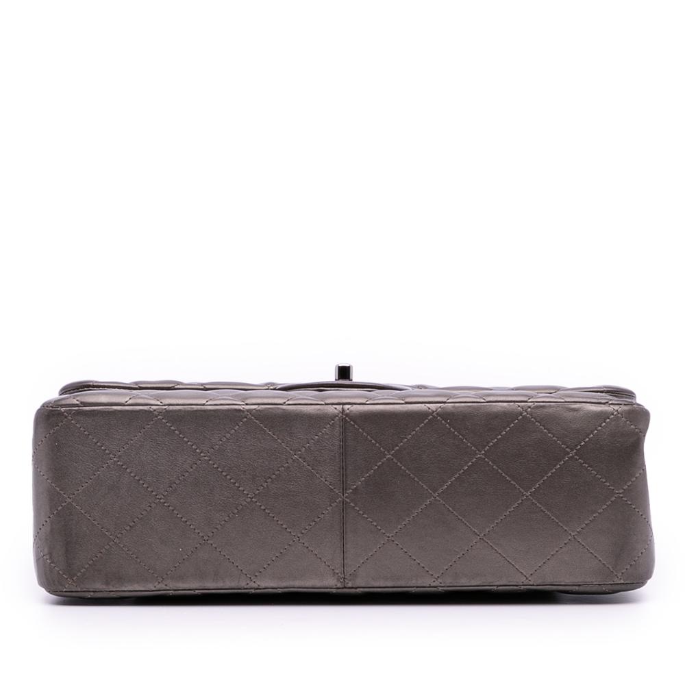 Chanel B Chanel Gray Dark Gray Lambskin Leather Leather Jumbo Classic Lambskin Double Flap France