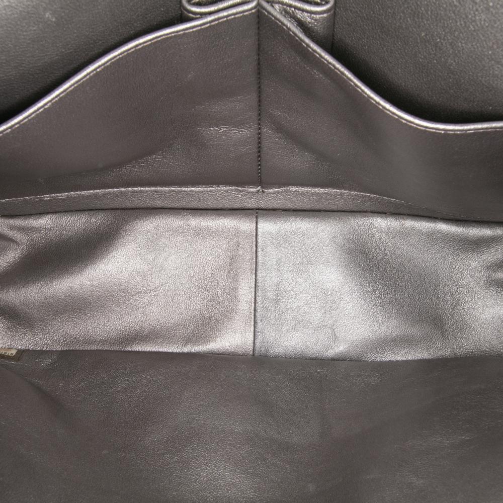 Chanel B Chanel Gray Dark Gray Lambskin Leather Leather Jumbo Classic Lambskin Double Flap France