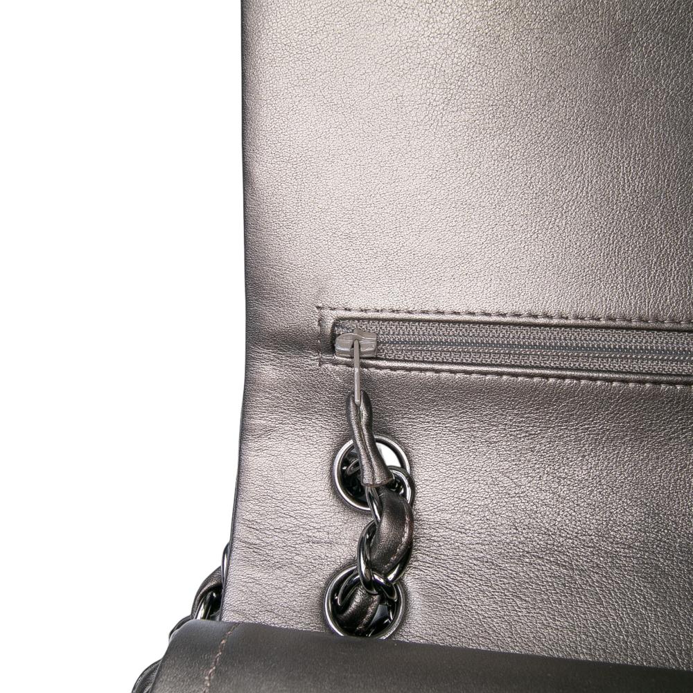 Chanel B Chanel Gray Dark Gray Lambskin Leather Leather Jumbo Classic Lambskin Double Flap France