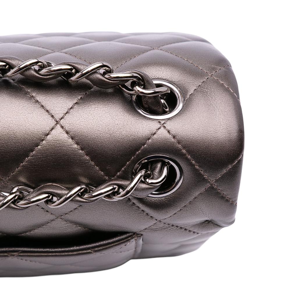 Chanel B Chanel Gray Dark Gray Lambskin Leather Leather Jumbo Classic Lambskin Double Flap France