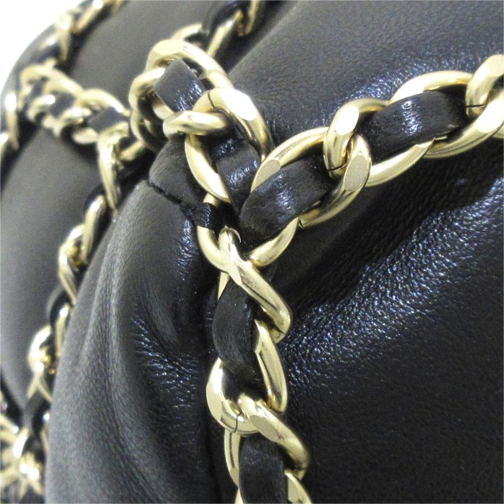 Chanel B Chanel Black Lambskin Leather Leather CC Bucket France