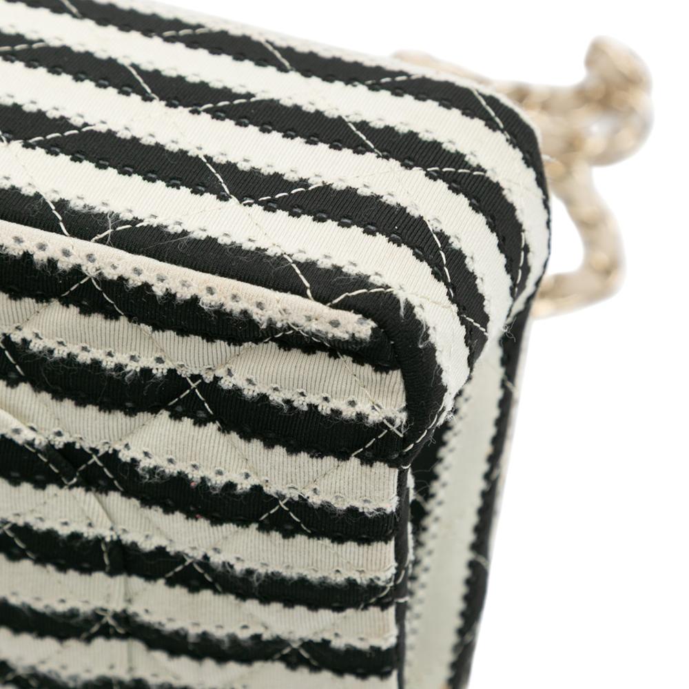 Chanel B Chanel Black Cotton Fabric Medium Classic Jersey Coco Sailor Double Flap France