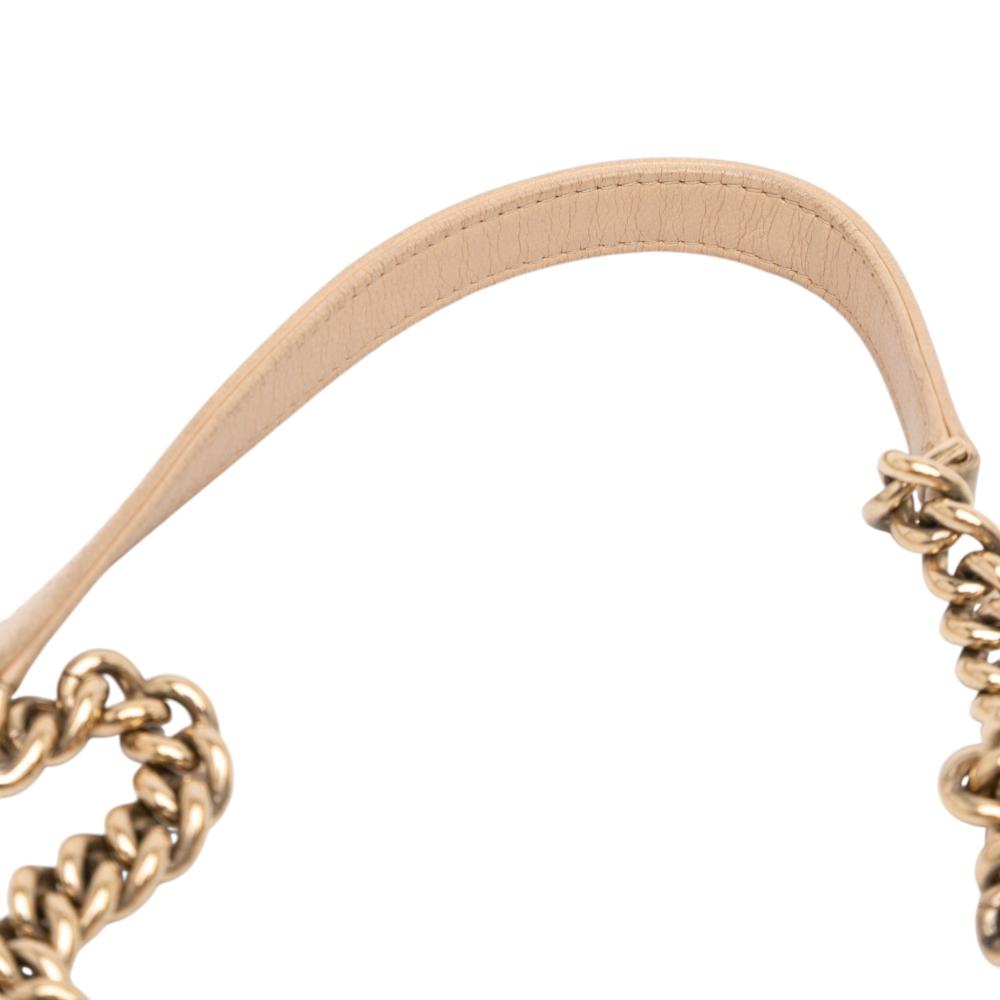 Chanel B Chanel Brown Beige Calf Leather Medium Quilted skin Label Click Flap Italy