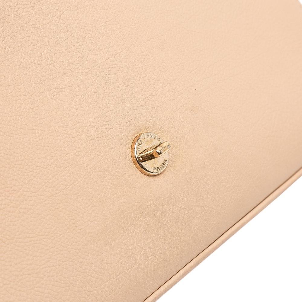 Chanel B Chanel Brown Beige Calf Leather Medium Quilted skin Label Click Flap Italy