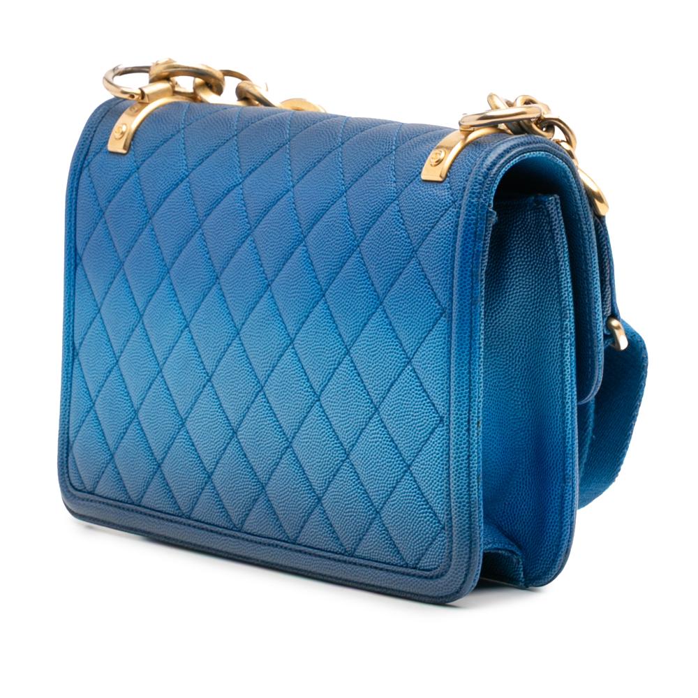 Chanel B Chanel Blue Caviar Leather Leather Medium Quilted Caviar Sunset On The Sea Flap Italy