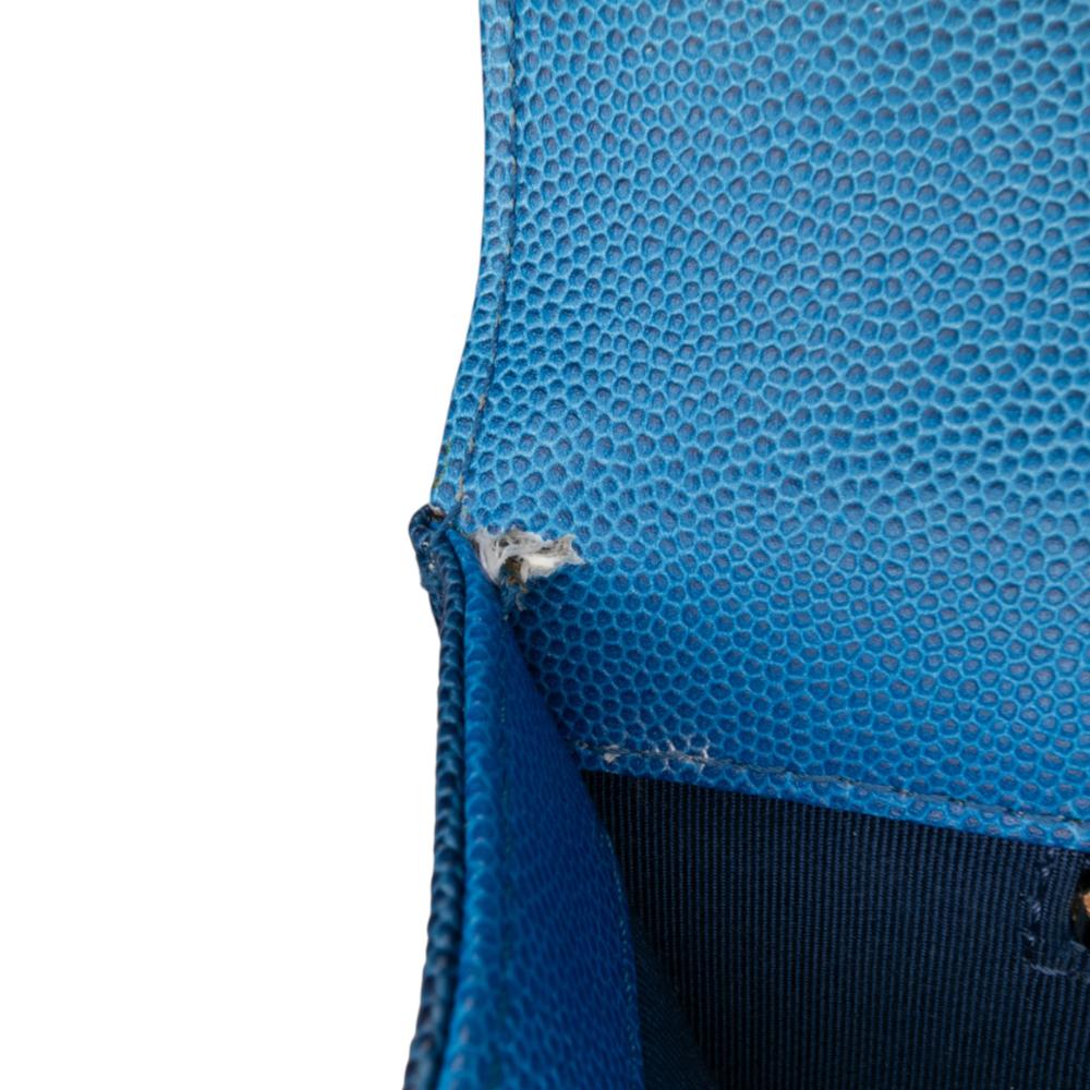 Chanel B Chanel Blue Caviar Leather Leather Medium Quilted Caviar Sunset On The Sea Flap Italy