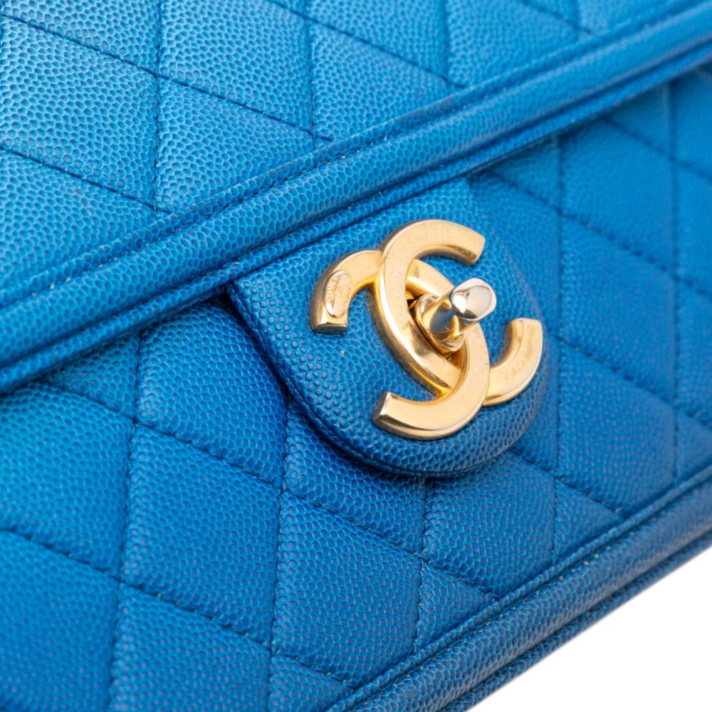 Chanel B Chanel Blue Caviar Leather Leather Medium Quilted Caviar Sunset On The Sea Flap Italy
