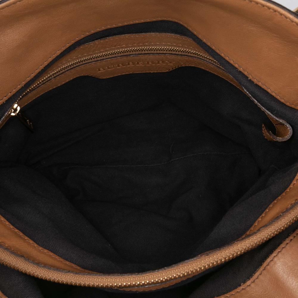 Burberry B Burberry Brown Light Brown Canvas Fabric House Check Brecon Satchel Italy