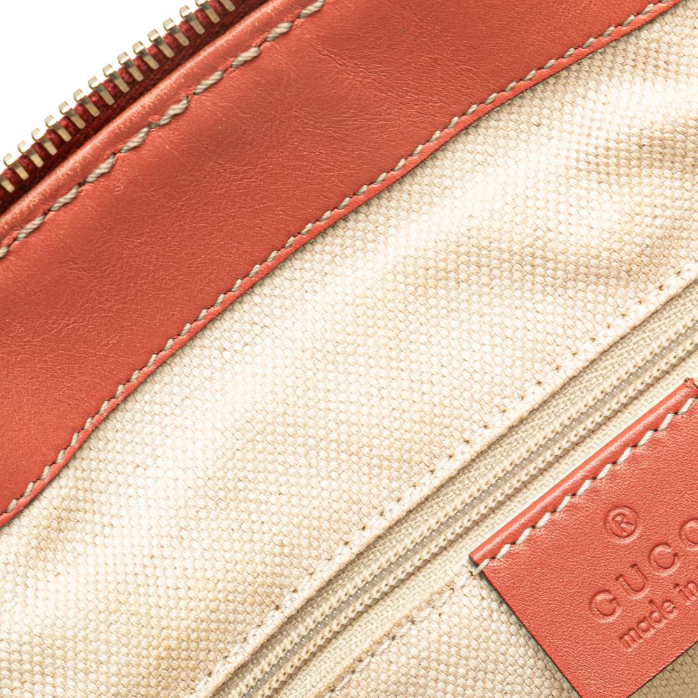 Gucci B Gucci Brown Beige Canvas Fabric Diamante Sukey Satchel Italy