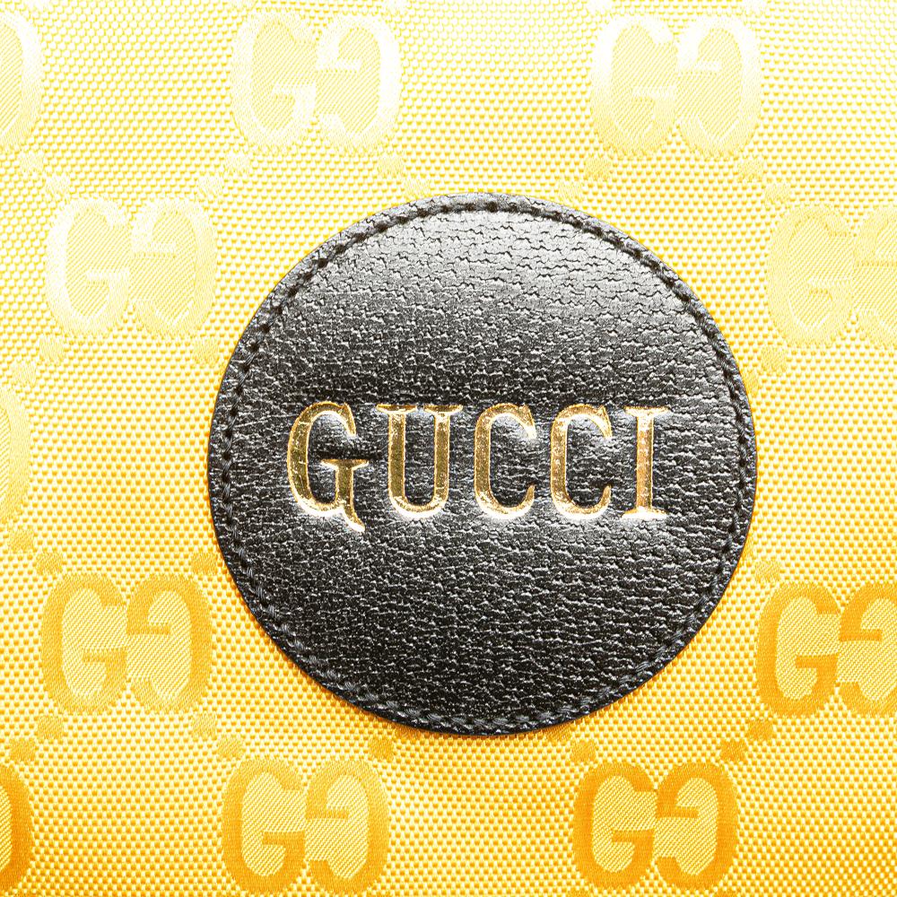 Gucci AB Gucci Yellow with Black Nylon Fabric GG Econyl Off The Grid Convertible Tote Italy