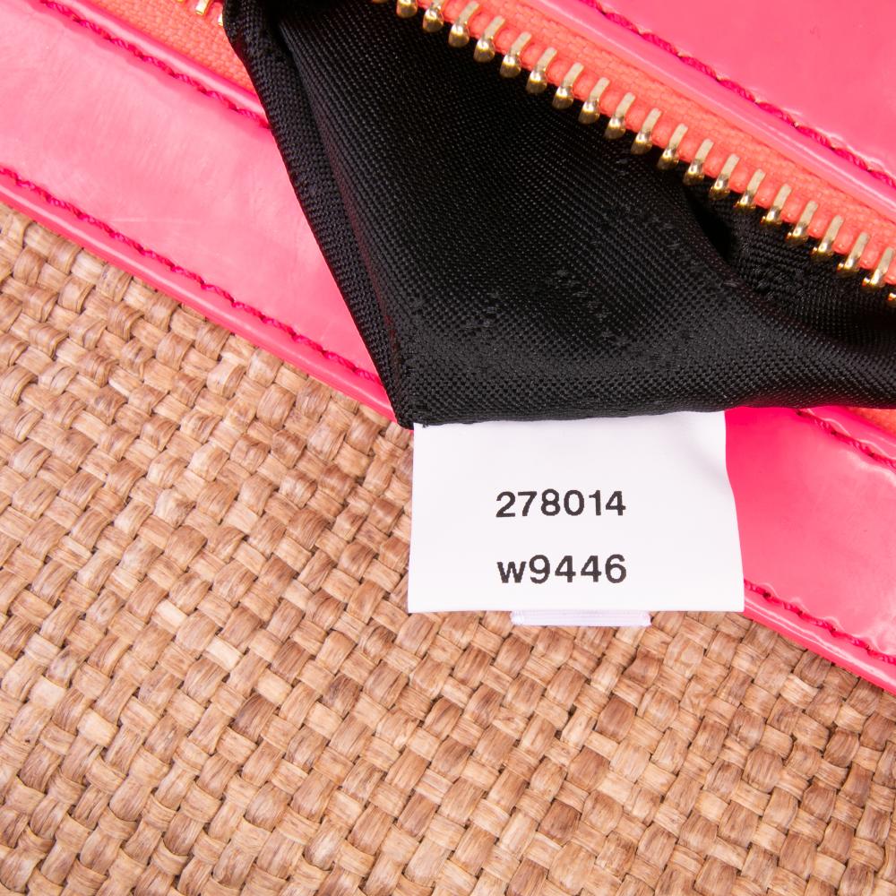 Stella McCartney B Stella McCartney Brown Beige Raffia Natural Material Falabella Fold Over Clutch Italy