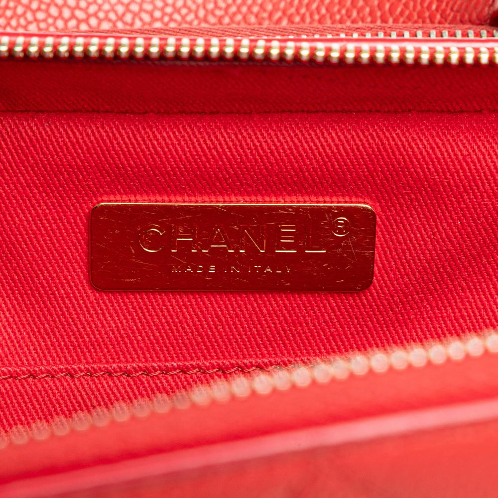 Chanel B Chanel Red Caviar Leather Leather Small Quilted Caviar Top Handle Camera Bag Italy