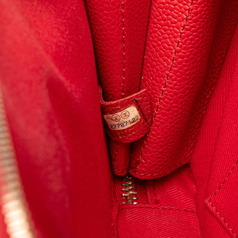 Chanel B Chanel Red Caviar Leather Leather Small Quilted Caviar Top Handle Camera Bag Italy