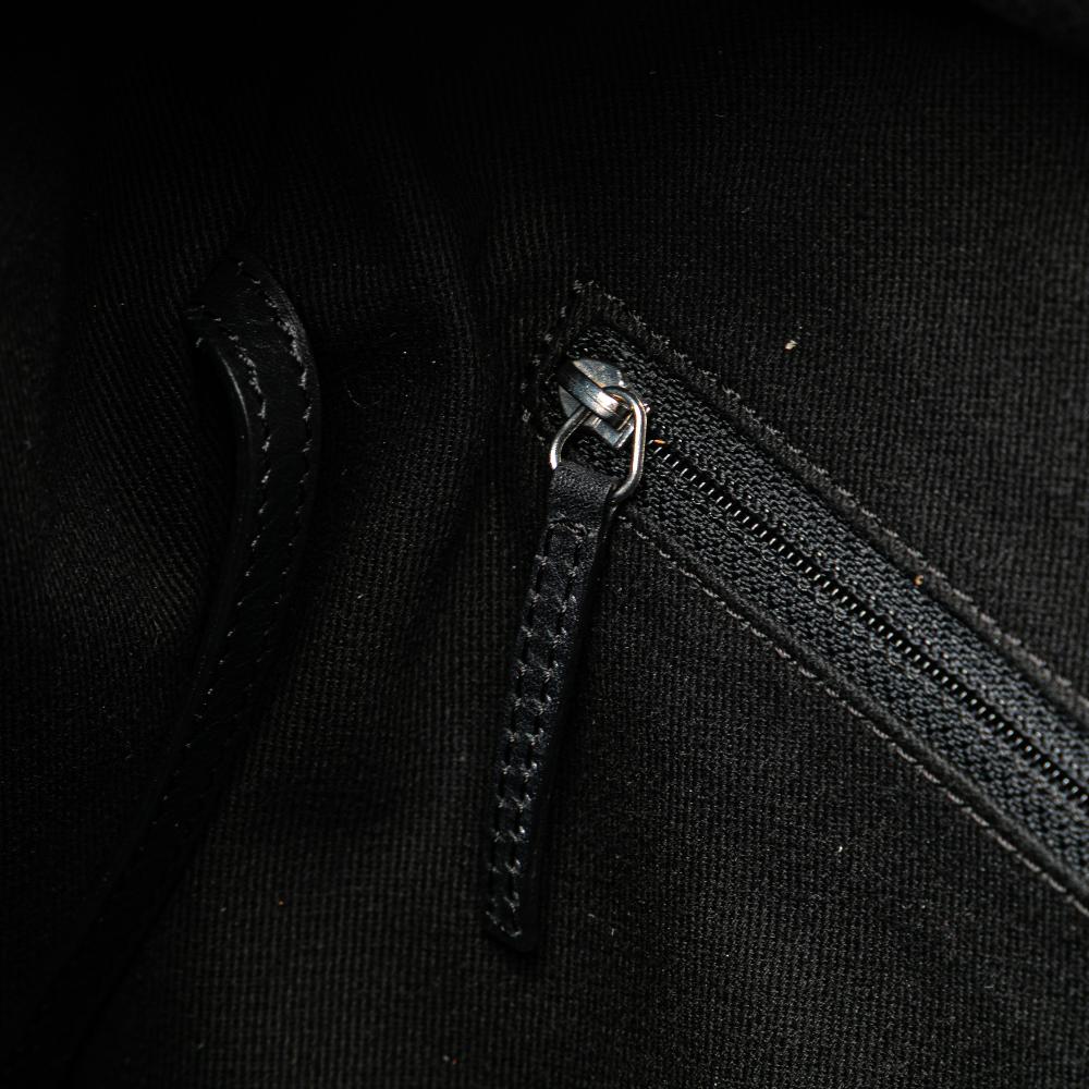 Chanel B Chanel Black Nylon Fabric Paris New York Quilted Tote Italy