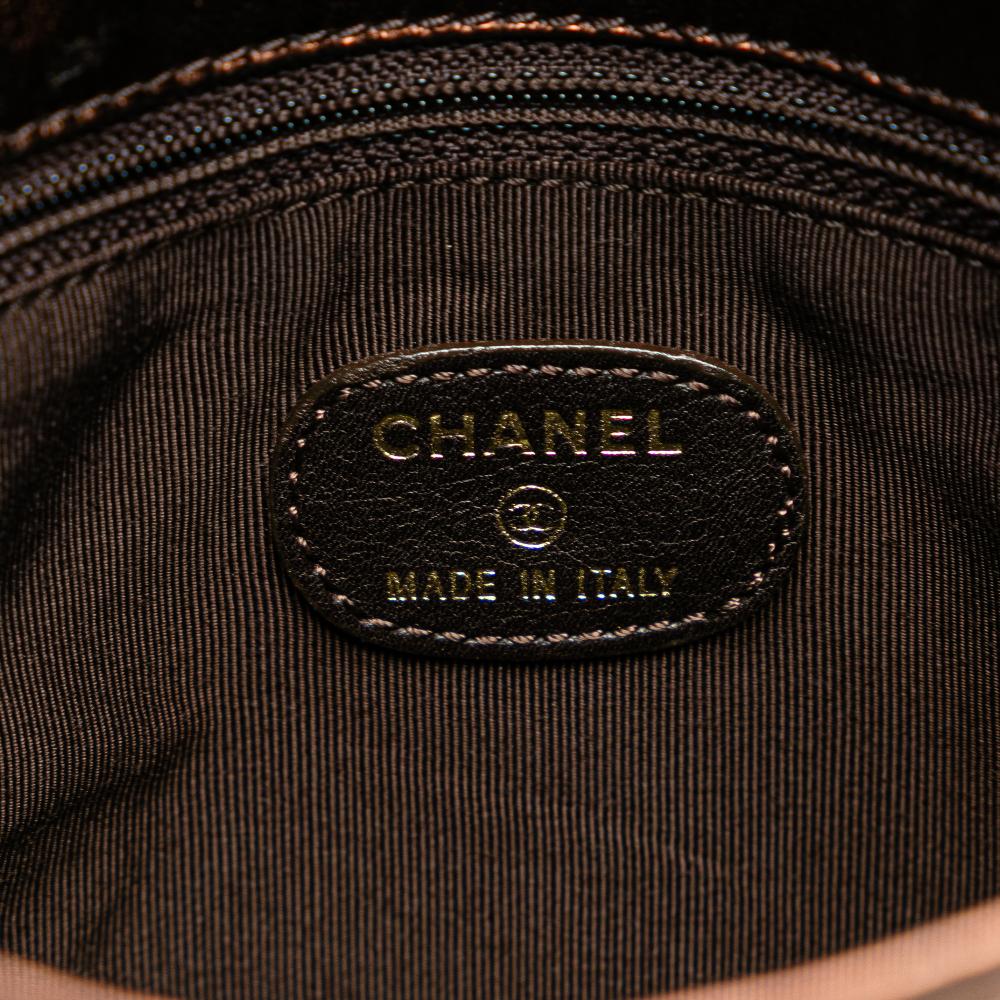 Chanel B Chanel Brown Bronze Lambskin Leather Leather Metallic Lambskin Flap Crossbody Italy