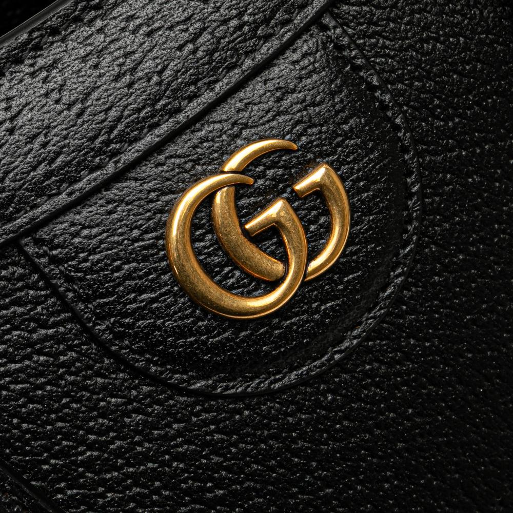 Gucci AB Gucci Black Calf Leather Small Bamboo Diana Satchel Italy