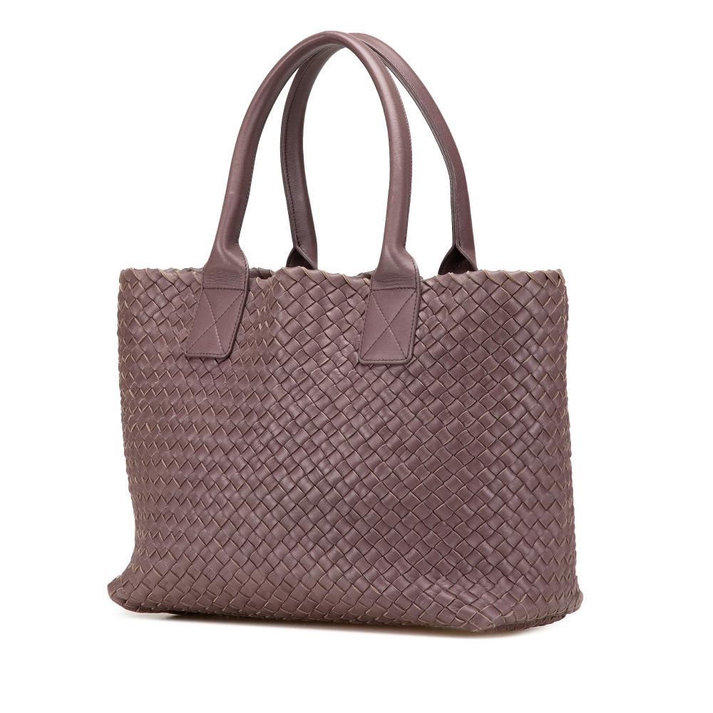 Bottega Veneta B Bottega Veneta Pink Lily Lambskin Leather Leather Lambskin Intreccio Cabat Tote Italy