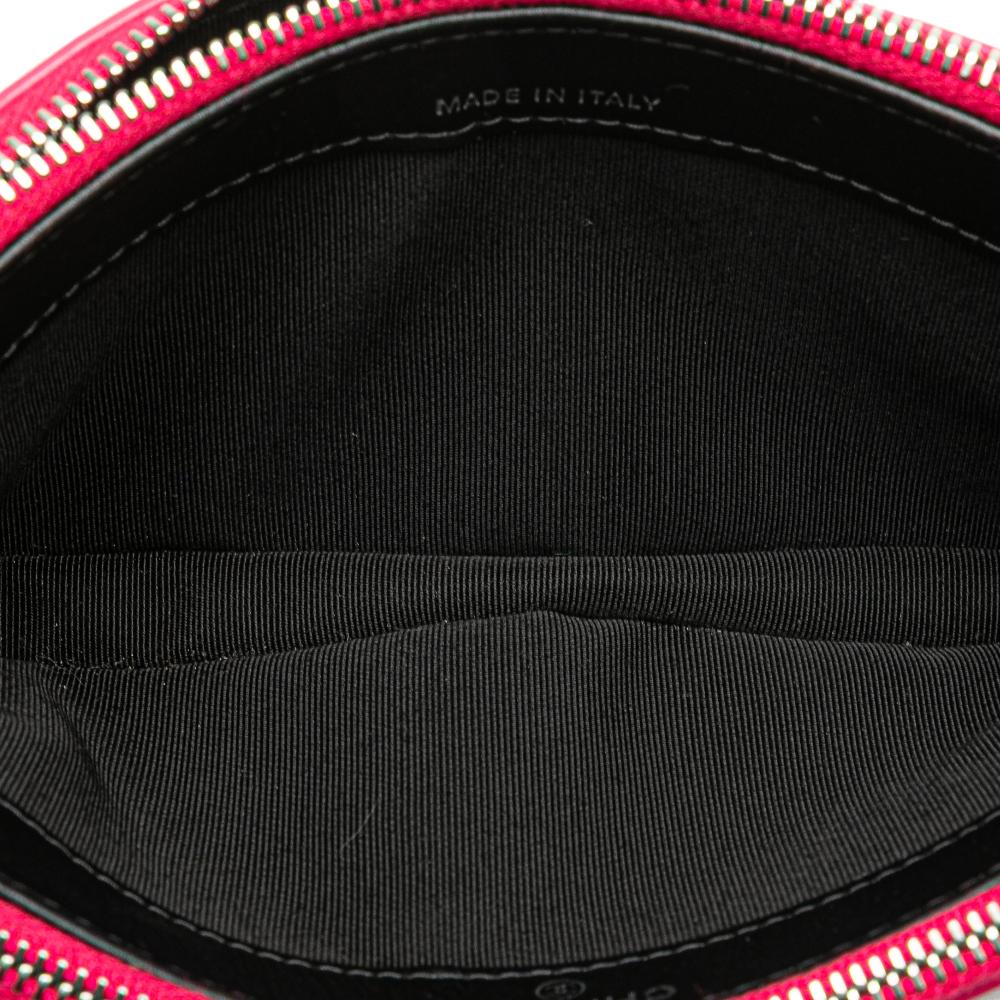 Chanel AB Chanel Pink Hot Pink Patent Leather Leather Bicolor Patent Double Zip Wallet on Chain Italy