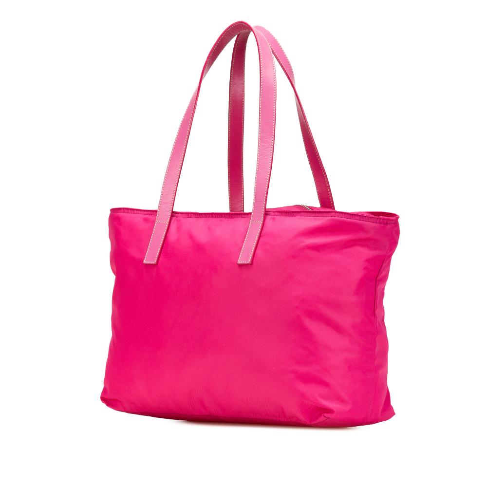 Prada B Prada Pink Hot Pink Nylon Fabric Tessuto Zip Tote Italy