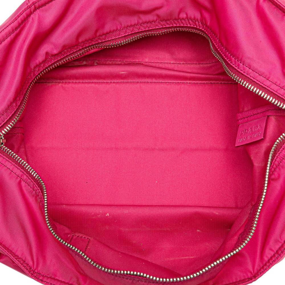 Prada B Prada Pink Hot Pink Nylon Fabric Tessuto Zip Tote Italy
