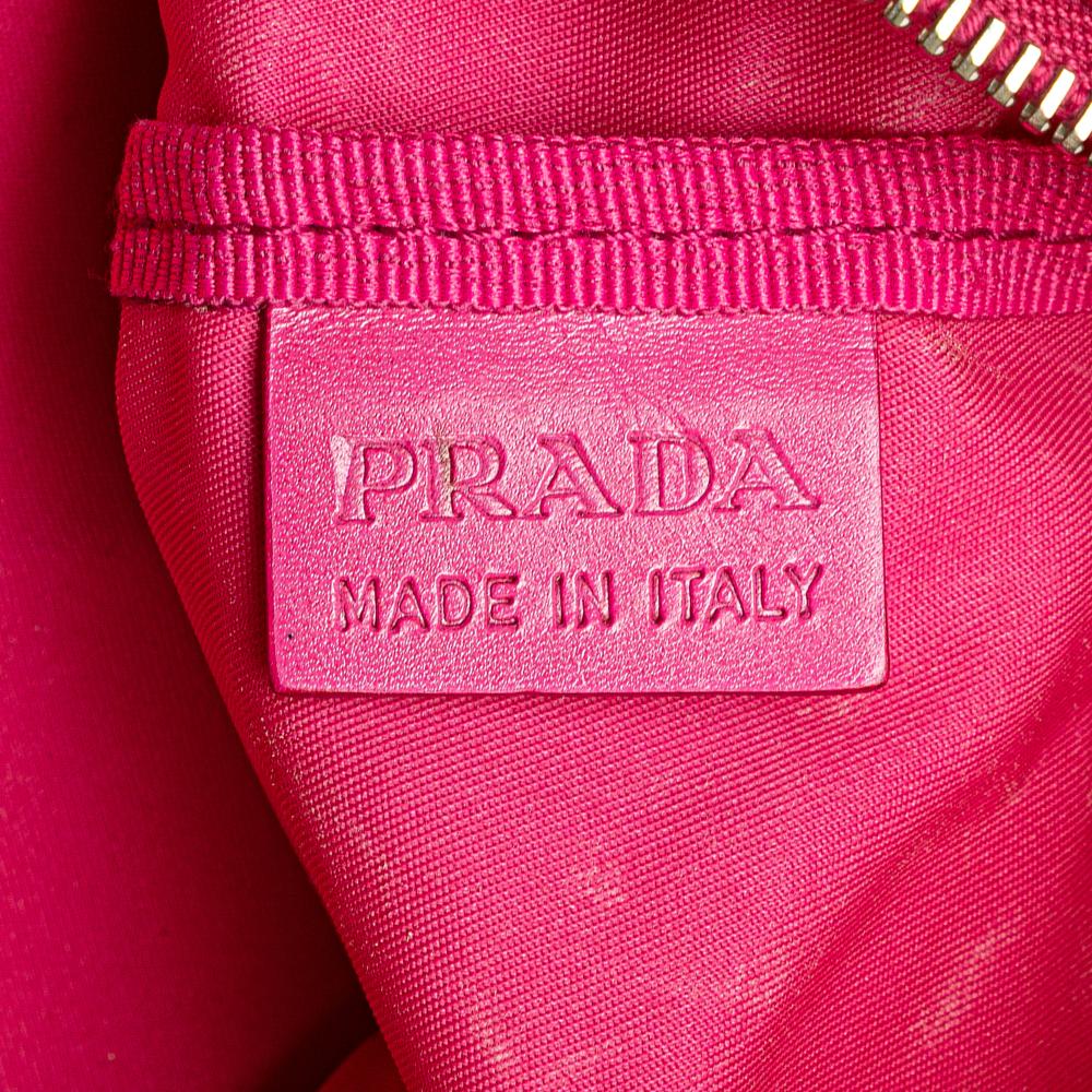 Prada B Prada Pink Hot Pink Nylon Fabric Tessuto Zip Tote Italy