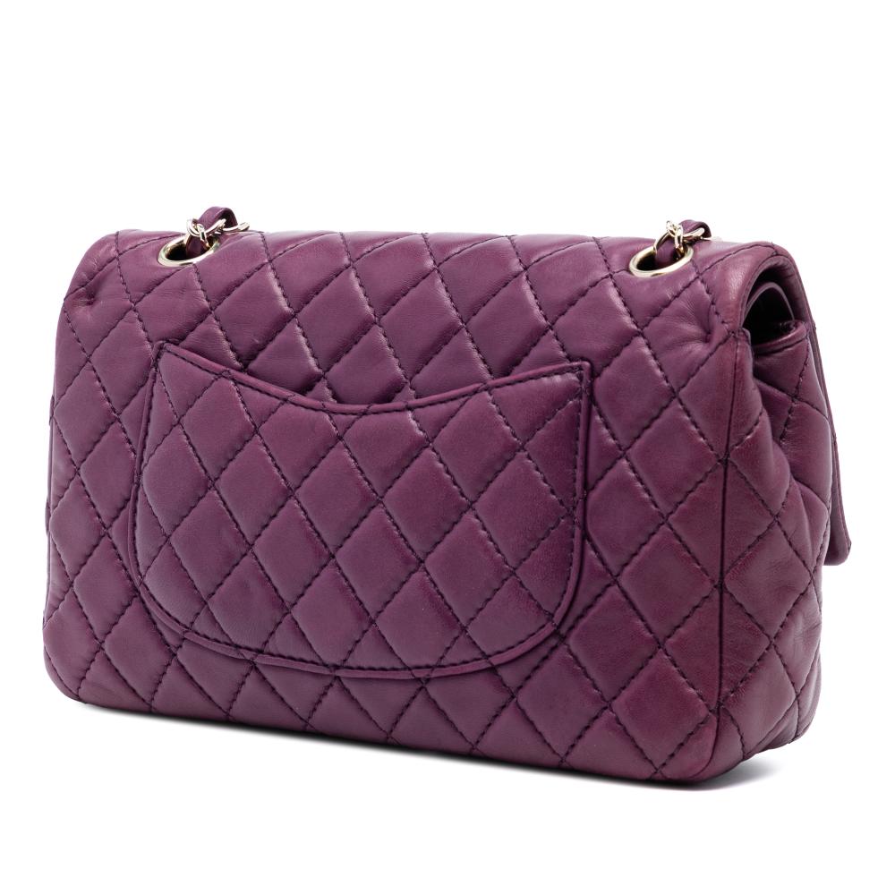 Chanel B Chanel Purple Dark Purple Lambskin Leather Leather Medium Classic Lambskin Double Flap Italy