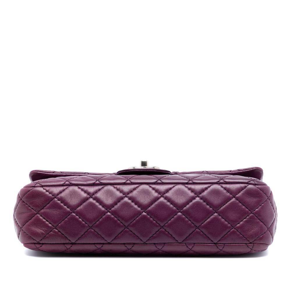 Chanel B Chanel Purple Dark Purple Lambskin Leather Leather Medium Classic Lambskin Double Flap Italy