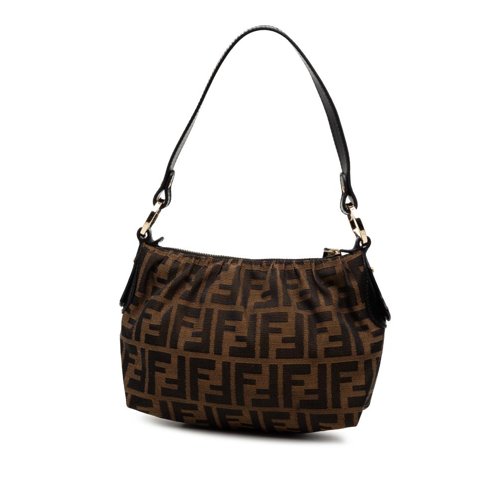 Fendi AB Fendi Brown Canvas Fabric Zucca Shoulder Bag Italy