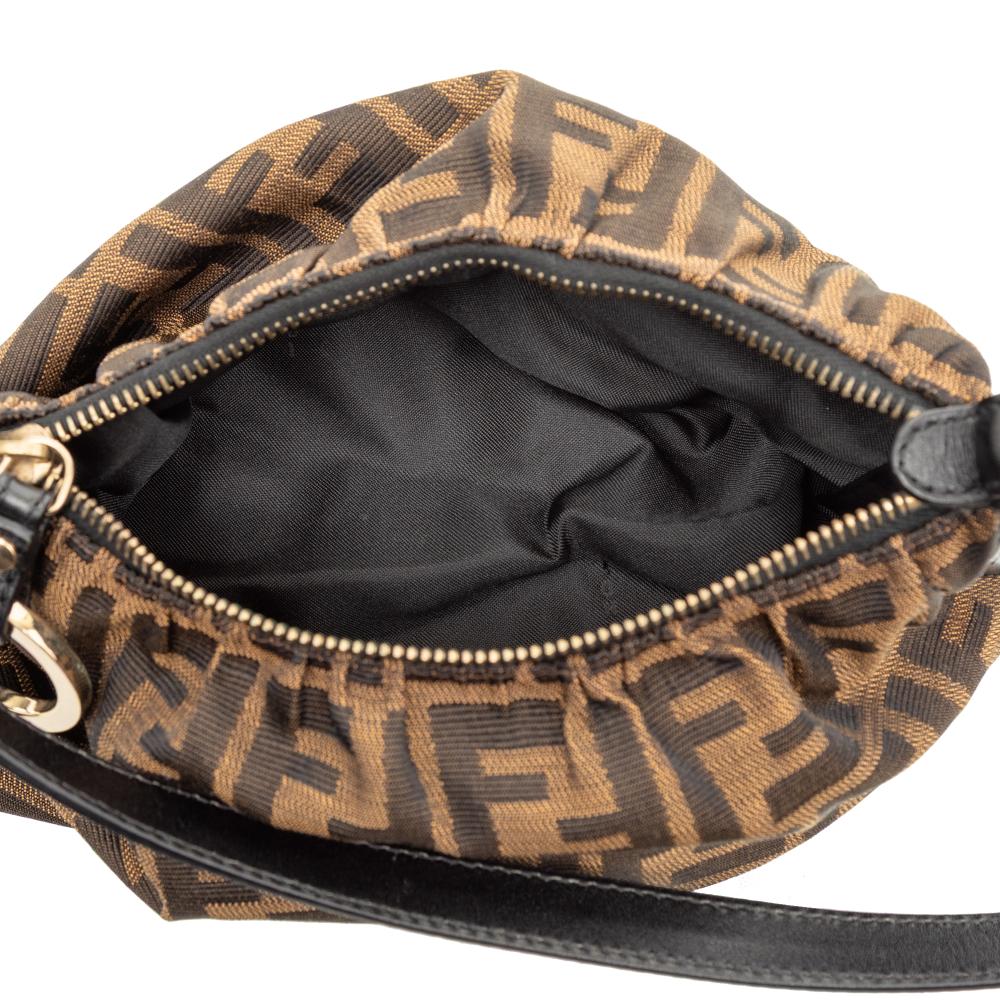 Fendi AB Fendi Brown Canvas Fabric Zucca Shoulder Bag Italy