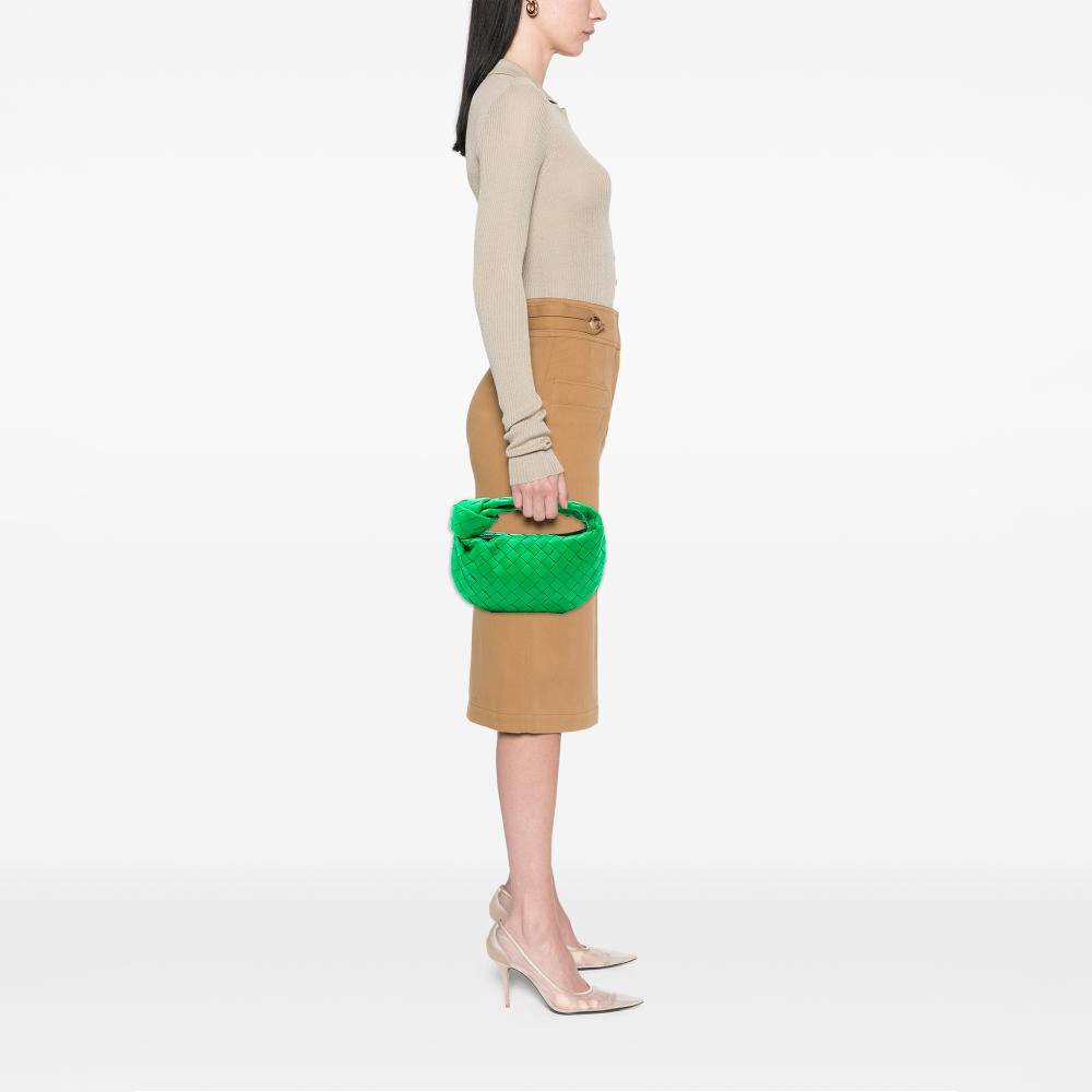 Bottega Veneta AB Bottega Veneta Green Nappa Leather Leather Mini Nappa Intrecciato Jodie Italy