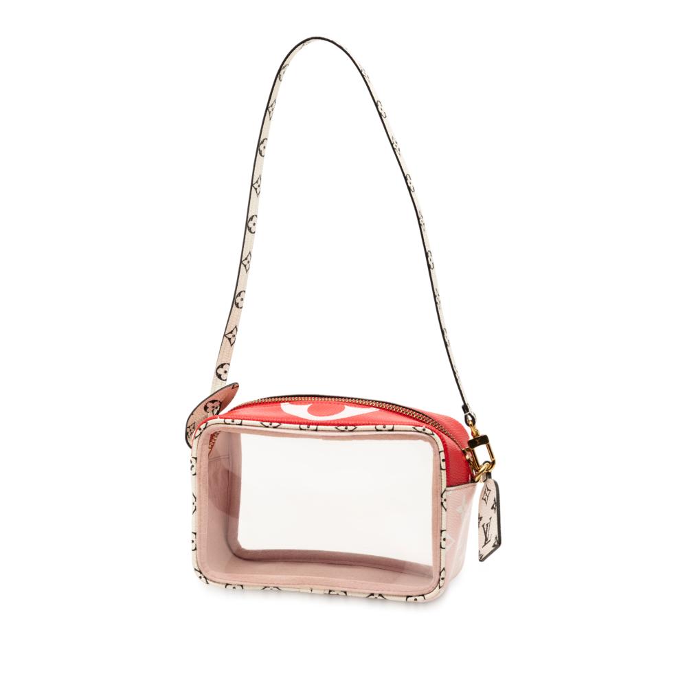 Louis Vuitton B Louis Vuitton Red PVC Plastic Monogram Giant Beach Pouch France