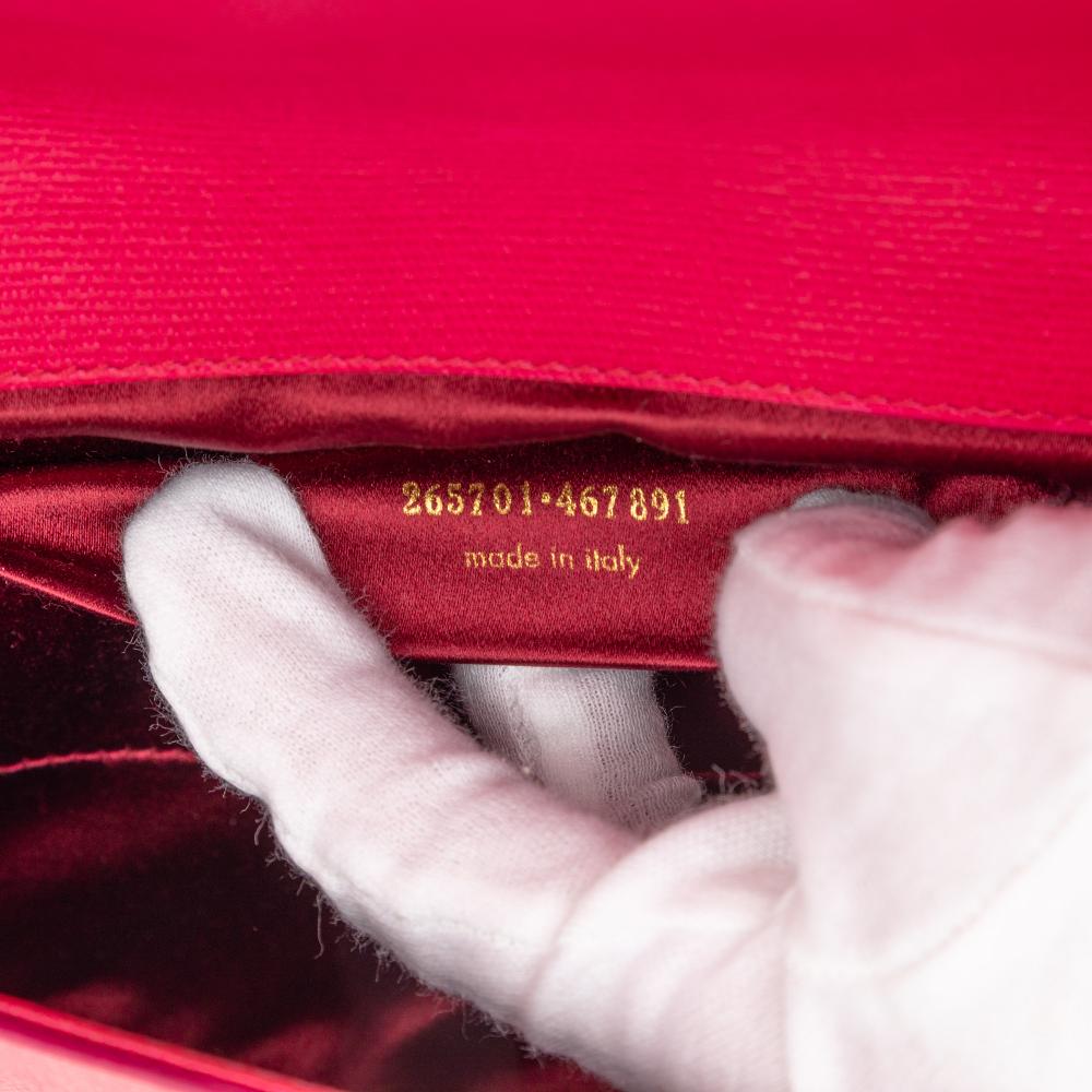 Saint Laurent AB Saint Laurent Pink Dark Pink Calf Leather Chyc Ligne Clutch Italy