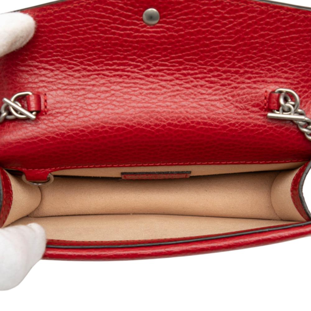 Gucci AB Gucci Red Calf Leather Mini Dionysus Crossbody Italy
