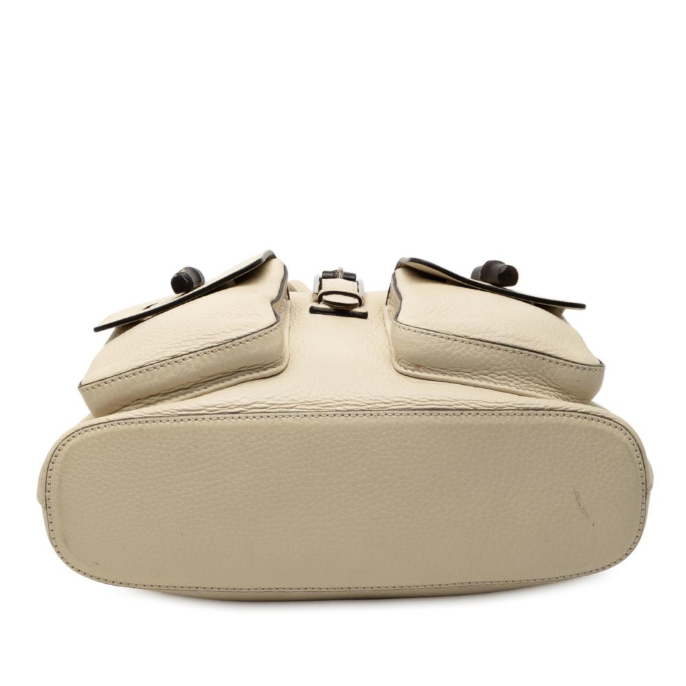 Gucci B Gucci White Calf Leather Bamboo Tassel Backpack Italy