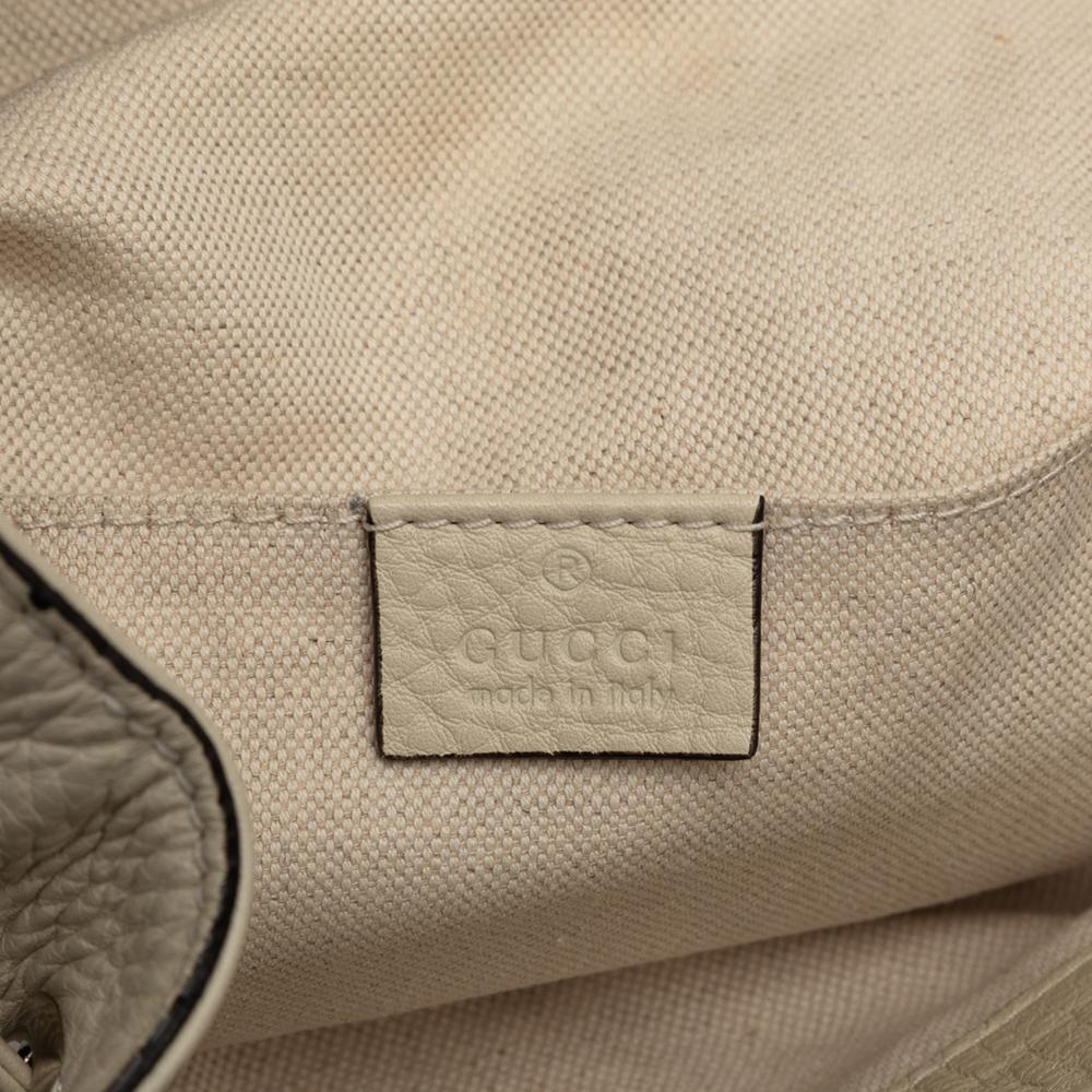 Gucci B Gucci White Calf Leather Bamboo Tassel Backpack Italy