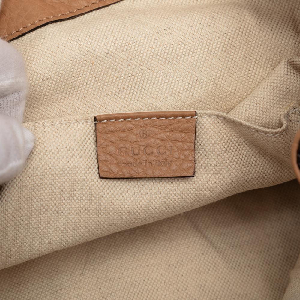 Gucci B Gucci Brown Light Brown Calf Leather Bamboo Tassel Backpack Italy