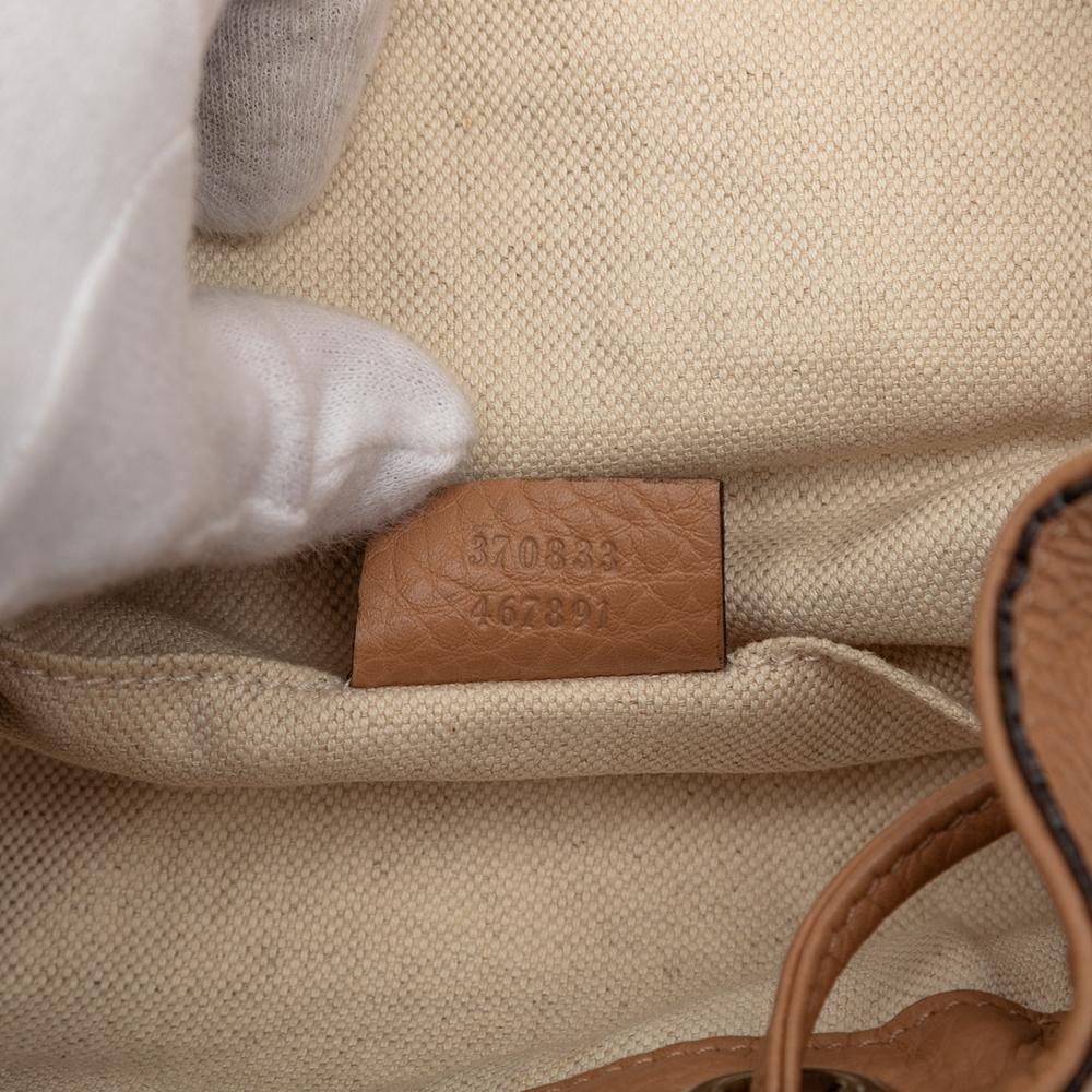 Gucci B Gucci Brown Light Brown Calf Leather Bamboo Tassel Backpack Italy