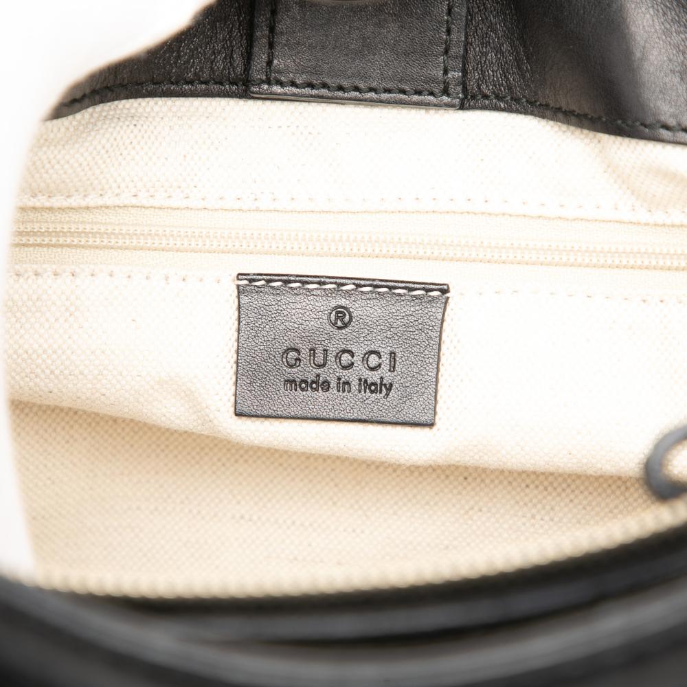 Gucci B Gucci Black Calf Leather Guccissima Sukey Tote Italy