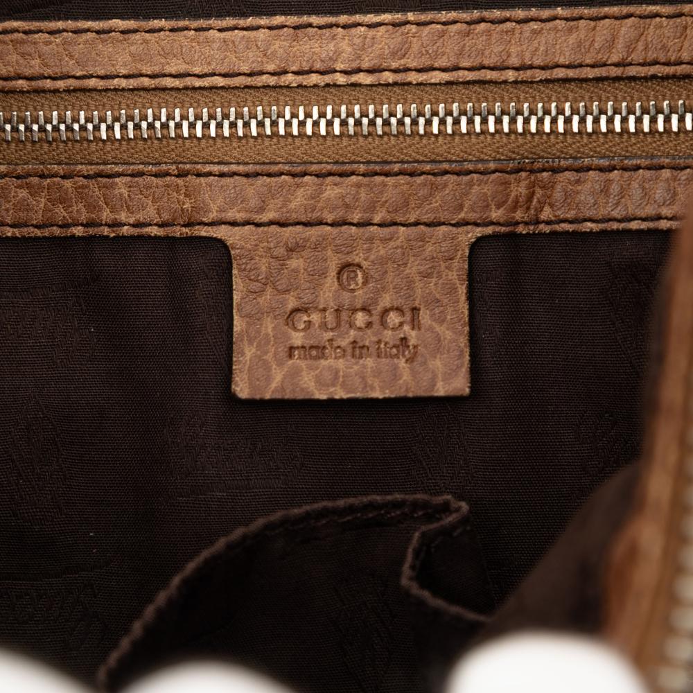 Gucci B Gucci Brown Calf Leather Bamboo Shoulder Bag Italy