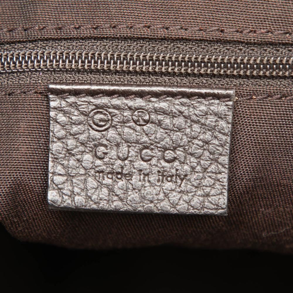 Gucci B Gucci Brown Dark Brown Nylon Fabric GG Abbey D Ring Pocket Tote Italy