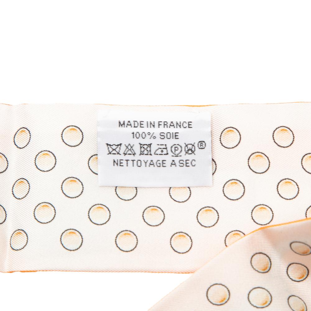 Hermès AB Hermès Orange Silk Fabric Grand Tralala Twilly Scarf France