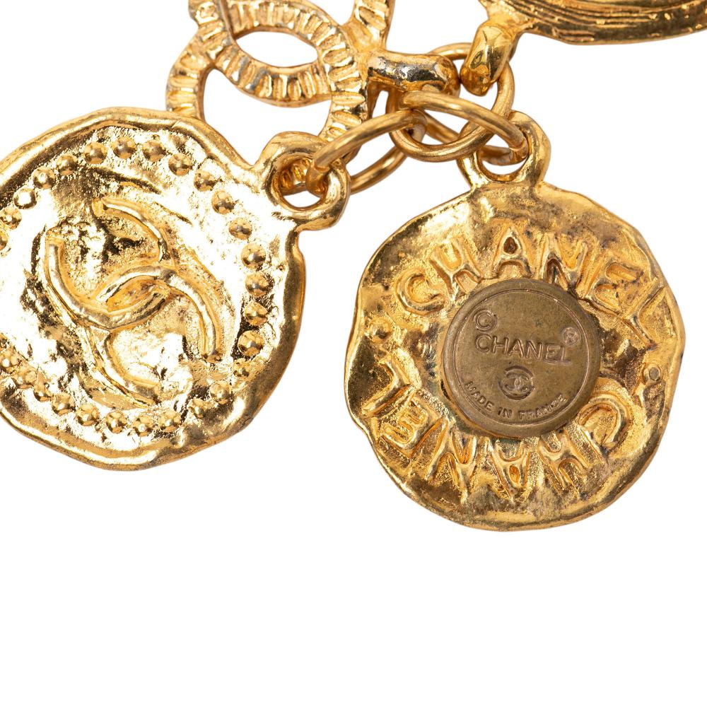 Chanel B Chanel Gold Gold Plated Metal CC Coin Charm Brooch France