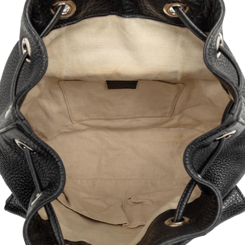 Gucci B Gucci Black Calf Leather Bamboo Tassel Backpack Italy