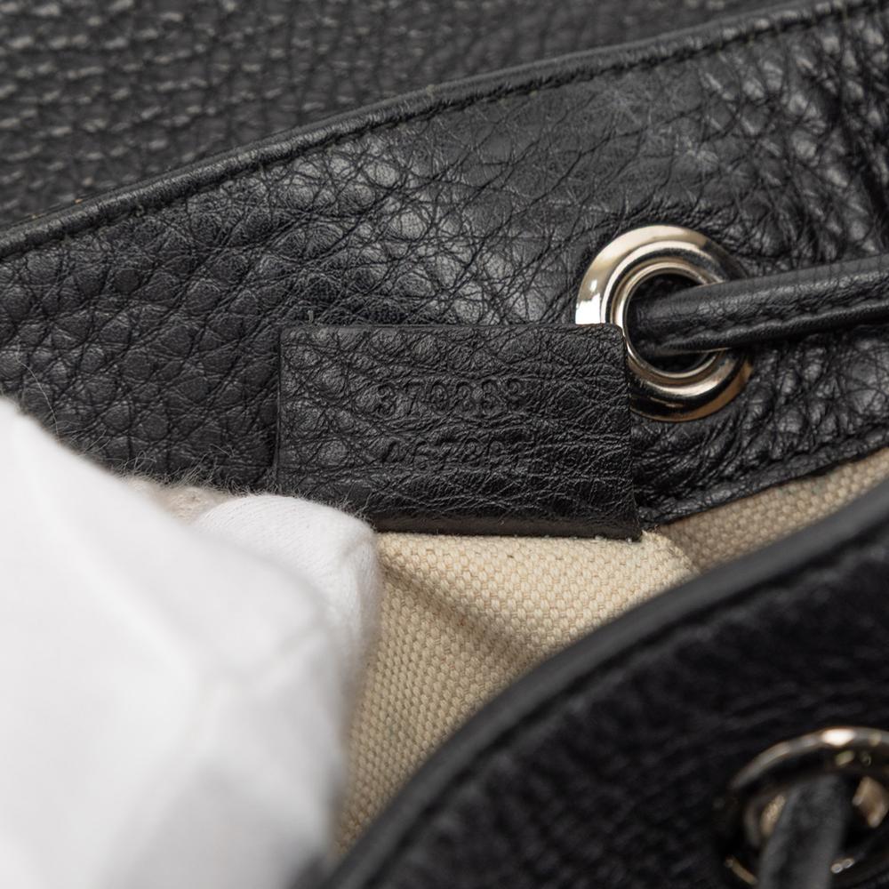 Gucci B Gucci Black Calf Leather Bamboo Tassel Backpack Italy