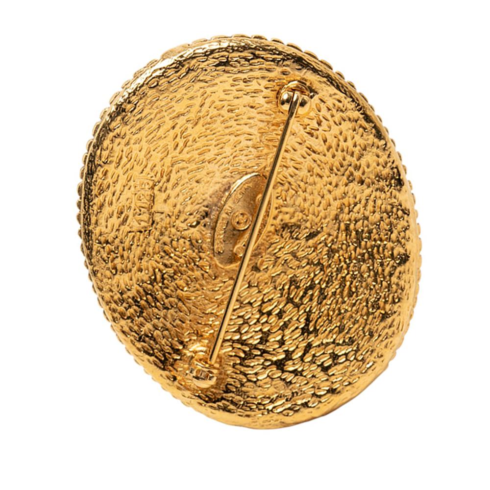 Chanel AB Chanel Gold Gold Plated Metal CC Angel Brooch France