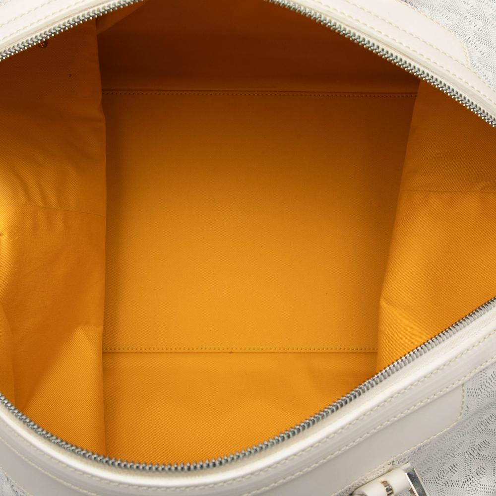 Goyard B Goyard White Coated Canvas Fabric Goyardine Boeing 45 France