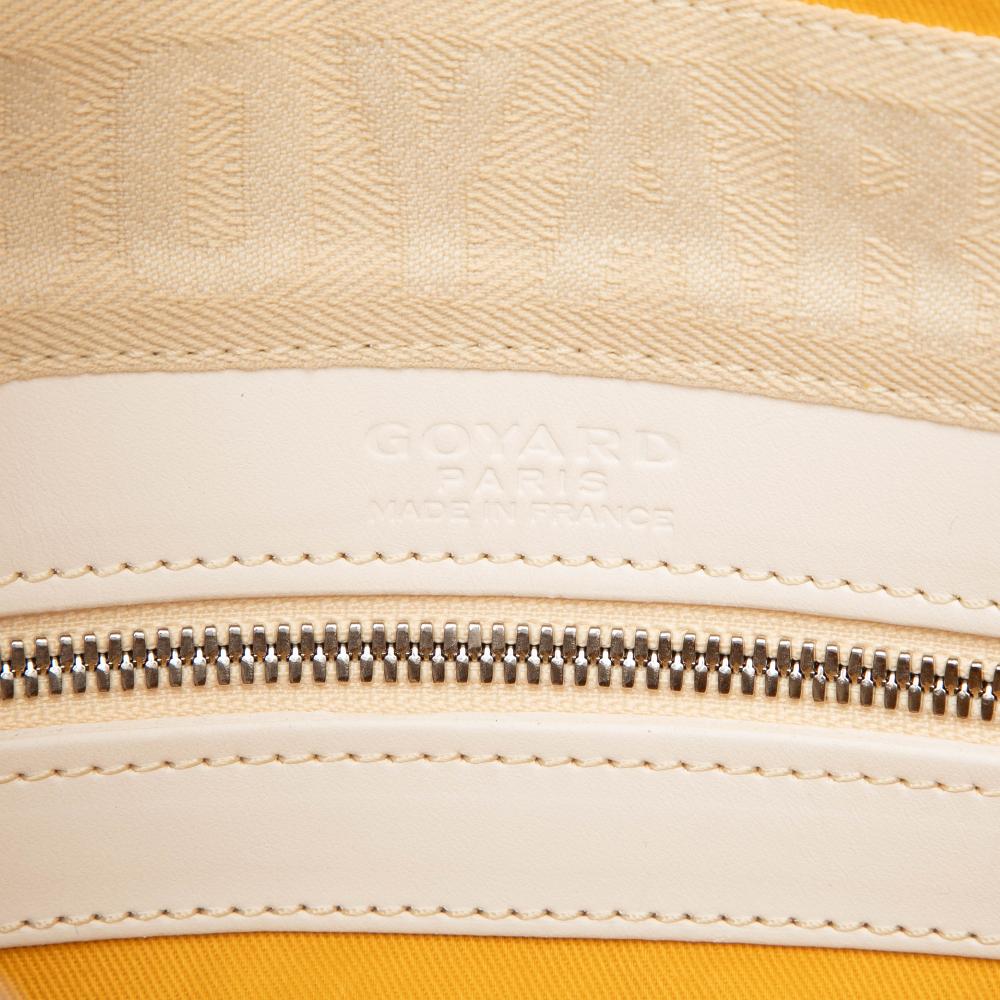 Goyard B Goyard White Coated Canvas Fabric Goyardine Boeing 45 France